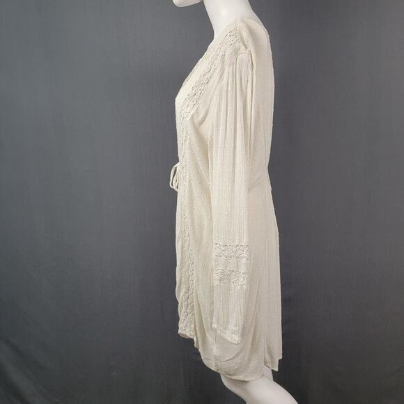 Idyllwind Cream Dress Large Embroidered Boho Western Lace Detail - Picture 5 of 12